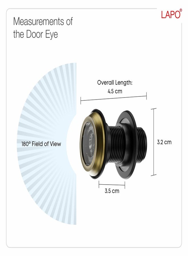 LAPO Door Eye Viewer for Home Security 180 Degree Wide Angle Peephole with HD Clear Lens, Durable Metal Body, Easy Installation, Stylish Antique Finish, Fits Most Doors (Pack of 1) - Image 3